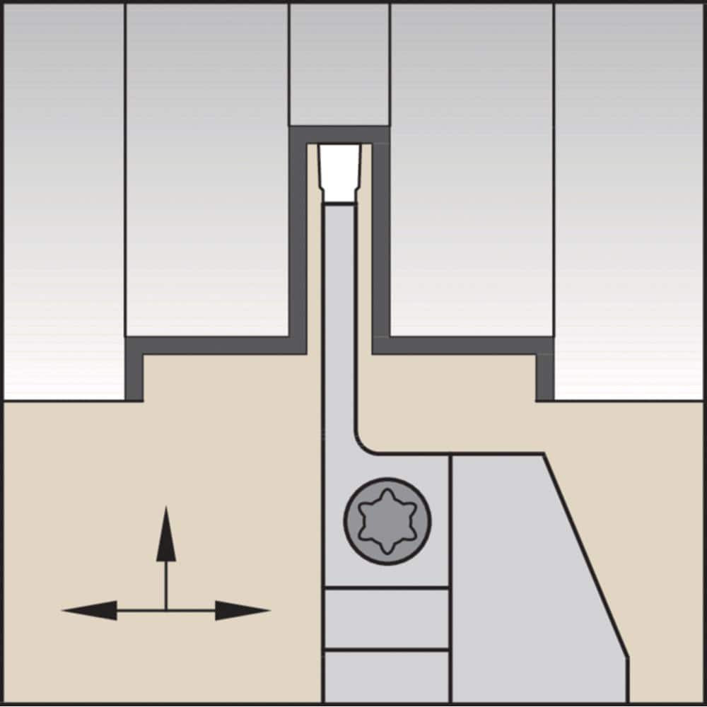 Widia 3650456 Indexable Grooving-Cutoff Toolholder: WMTSR1616K216, 2 to 2 mm Groove Width, 16.5 mm Max Depth of Cut, Right Hand