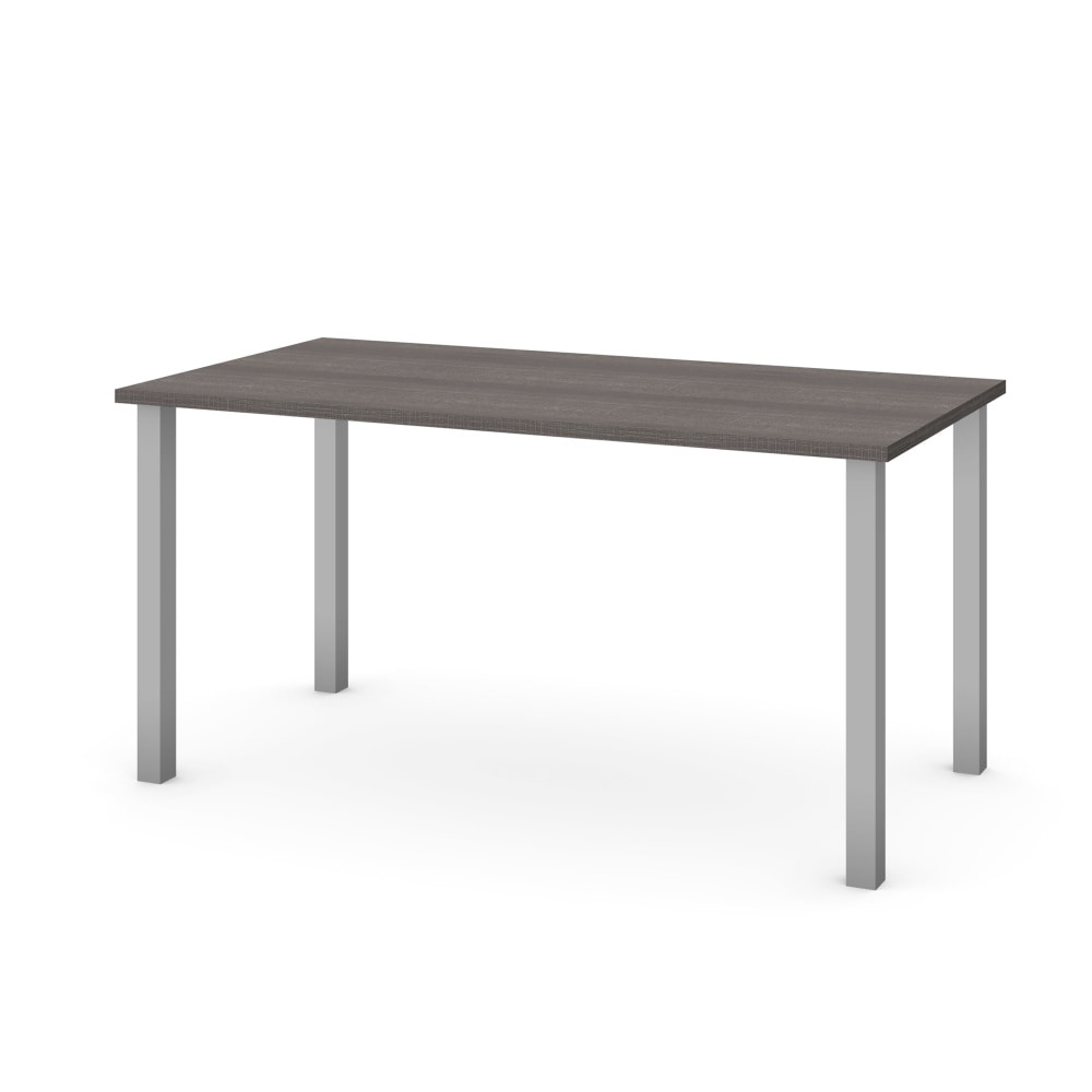 BESTAR INC. 65865-47 Bestar Universal 60inW Table Computer Desk With Square Metal Legs, Bark Gray