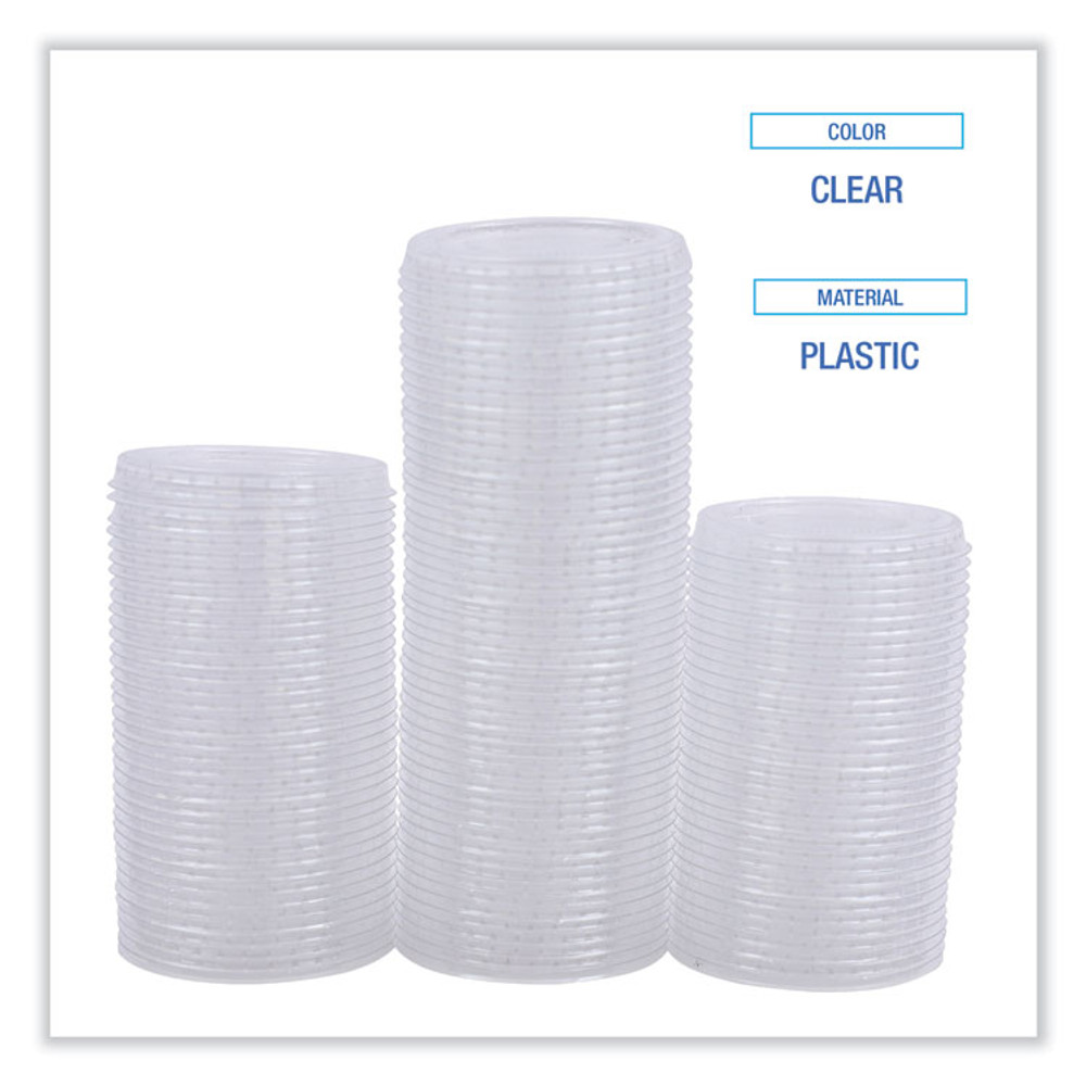 BOARDWALK PRTLID2 Souffle/Portion Cup Lids, Fits 1.5 oz and 2 oz Portion Cups, Plastic, Clear, 2,500/Carton