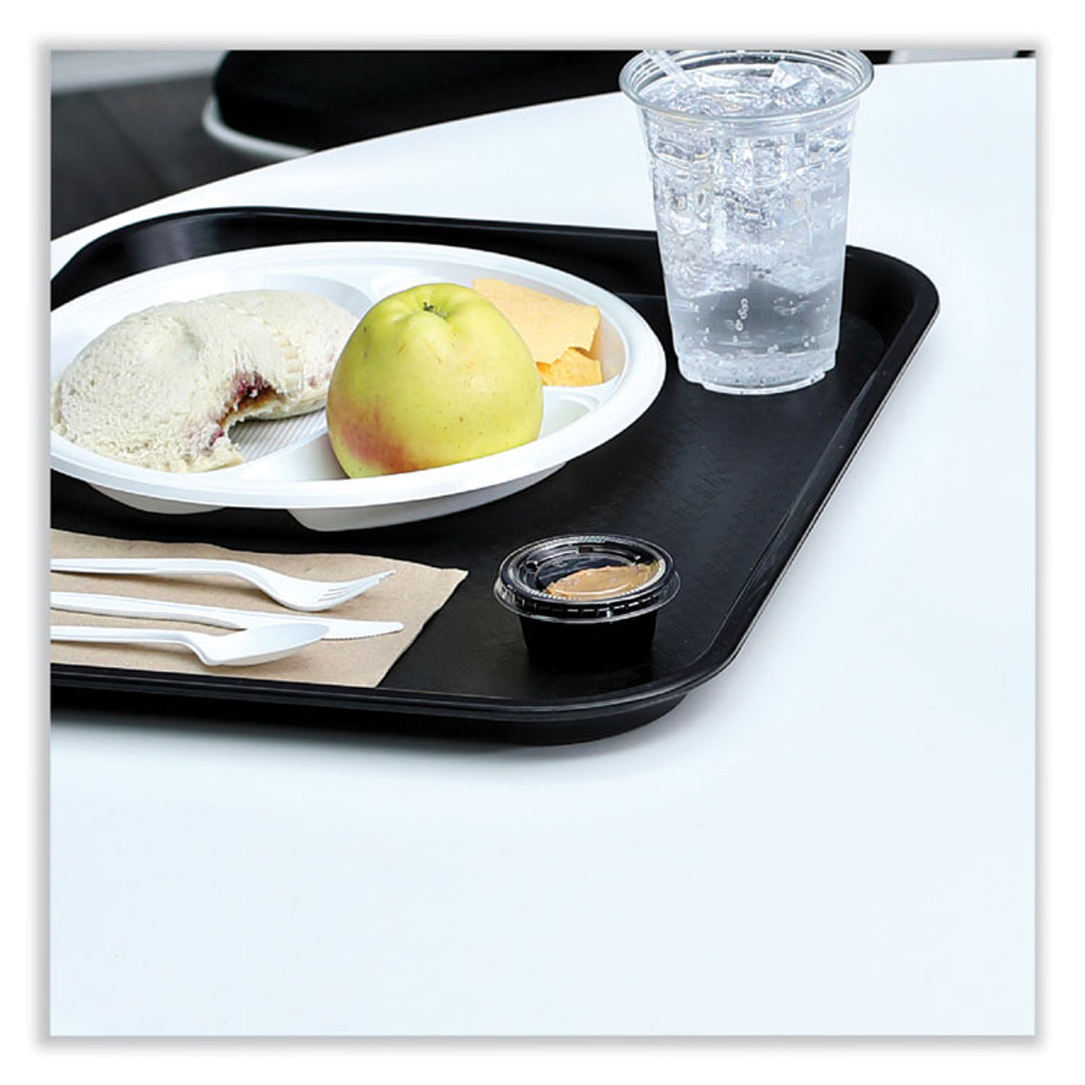 BOARDWALK PRTLID2 Souffle/Portion Cup Lids, Fits 1.5 oz and 2 oz Portion Cups, Plastic, Clear, 2,500/Carton