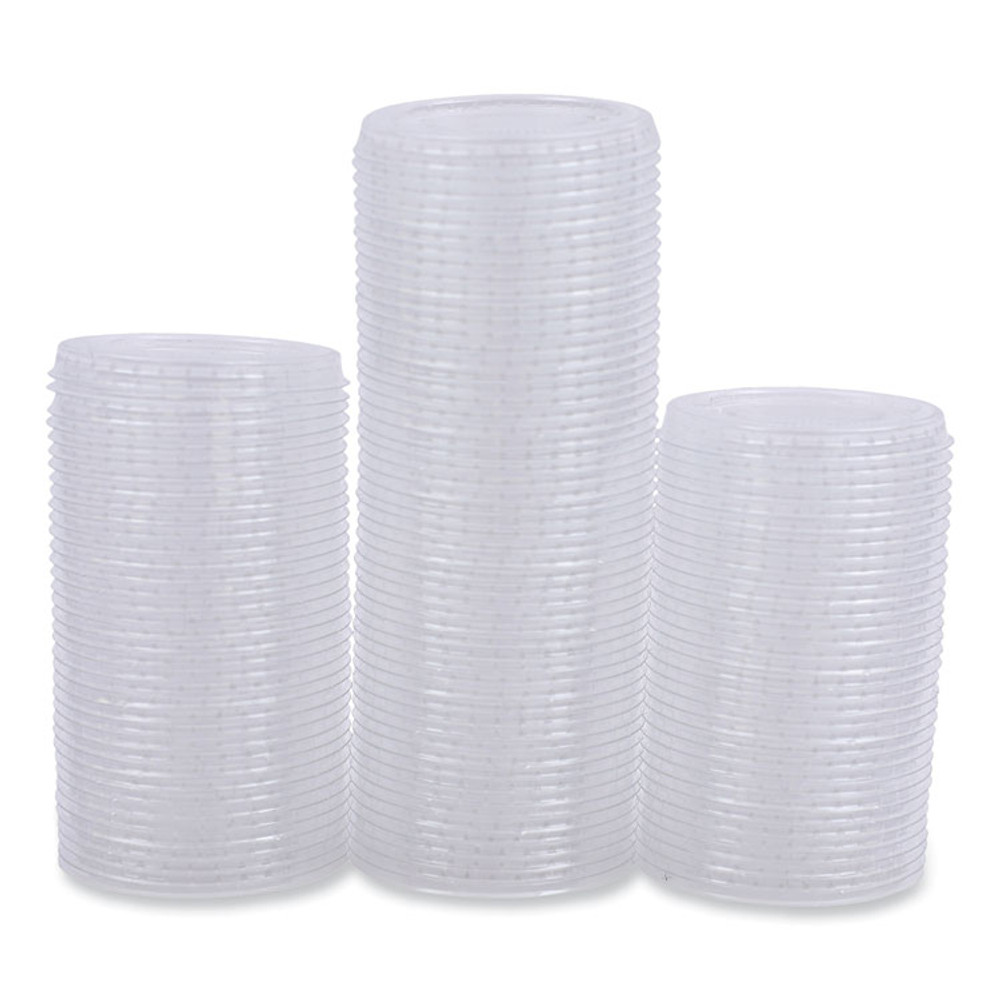 BOARDWALK PRTLID2 Souffle/Portion Cup Lids, Fits 1.5 oz and 2 oz Portion Cups, Plastic, Clear, 2,500/Carton
