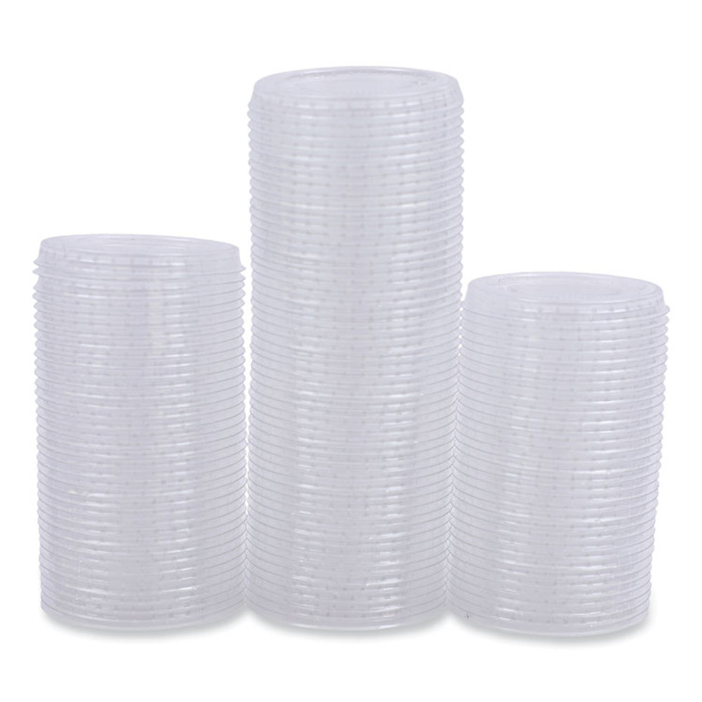 BOARDWALK PRTLID2 Souffle/Portion Cup Lids, Fits 1.5 oz and 2 oz Portion Cups, Clear, 2,500/Carton