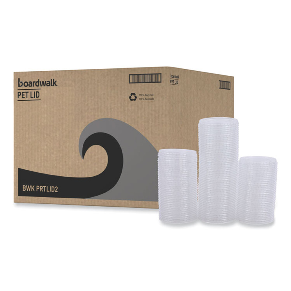 BOARDWALK PRTLID2 Souffle/Portion Cup Lids, Fits 1.5 oz and 2 oz Portion Cups, Plastic, Clear, 2,500/Carton
