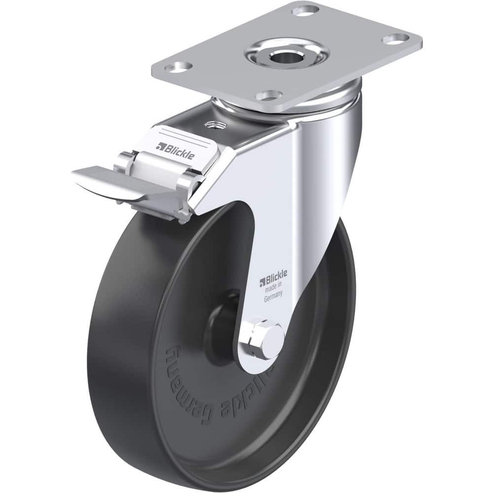 Blickle 911146 Top Plate Casters; Mount Type: Plate ; Number of Wheels: 1.000 ; Wheel Diameter (Inch): 5 ; Wheel Material: Synthetic ; Wheel Width (Inch): 1-1/4 ; Wheel Color: Natural White