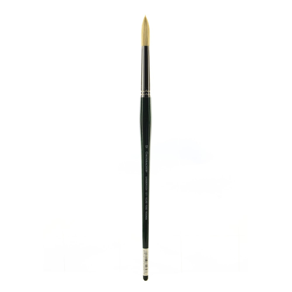 KOH-I-NOOR RAPIDOGRAPH, INC. Grumbacher 1271R.12  Gainsborough Oil And Acrylic Paint Brush, Size 12, Round Bristle, Hog Hair, Black