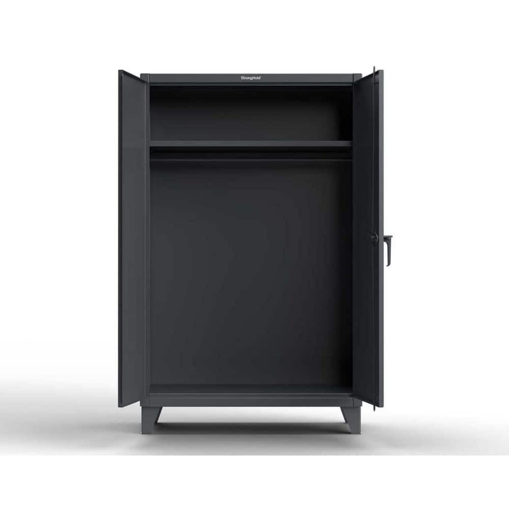 Strong Hold 55-WR-241 Storage Cabinets; Cabinet Type: Wardrobe ; Cabinet Material: Steel ; Width (Inch): 60in ; Depth (Inch): 24in ; Cabinet Door Style: Solid ; Height (Inch): 66in