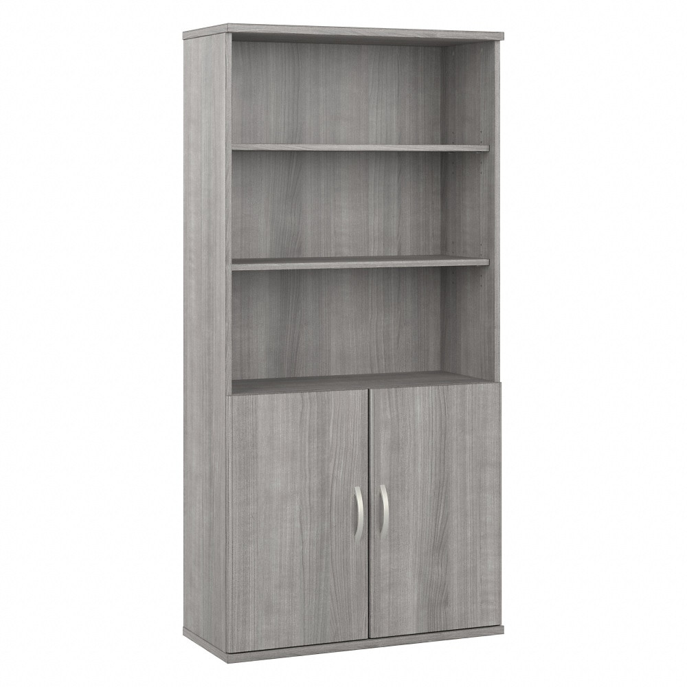 BUSH INDUSTRIES INC. Bush Business Furniture HYB024PG  Hybrid 73inH 5-Shelf Bookcase With Doors, Platinum Gray, Standard Delivery