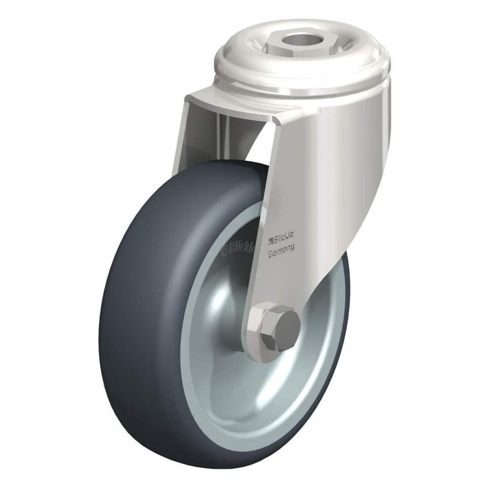 Blickle 910475 Top Plate Casters; Mount Type: Plate ; Number of Wheels: 1.000 ; Wheel Diameter (Inch): 4 ; Wheel Material: Synthetic ; Wheel Width (Inch): 1-7/16 ; Wheel Color: Gray