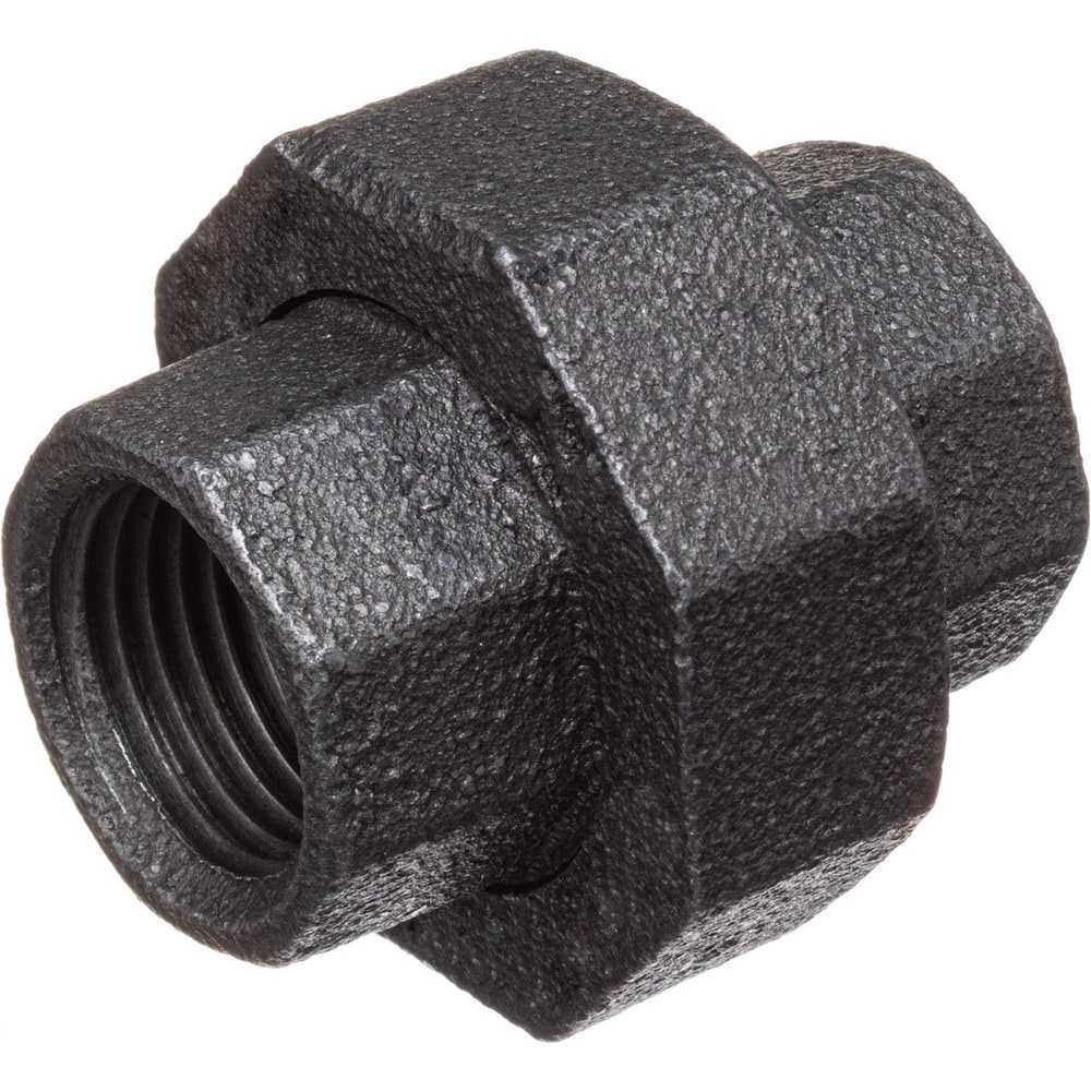 USA Industrials ZUSA-PF-15852 Black Pipe Fittings; Fitting Type: Union ; Fitting Size: 1/2" ; End Connections: NPT ; Material: Malleable Iron ; Classification: 150 ; Fitting Shape: Straight