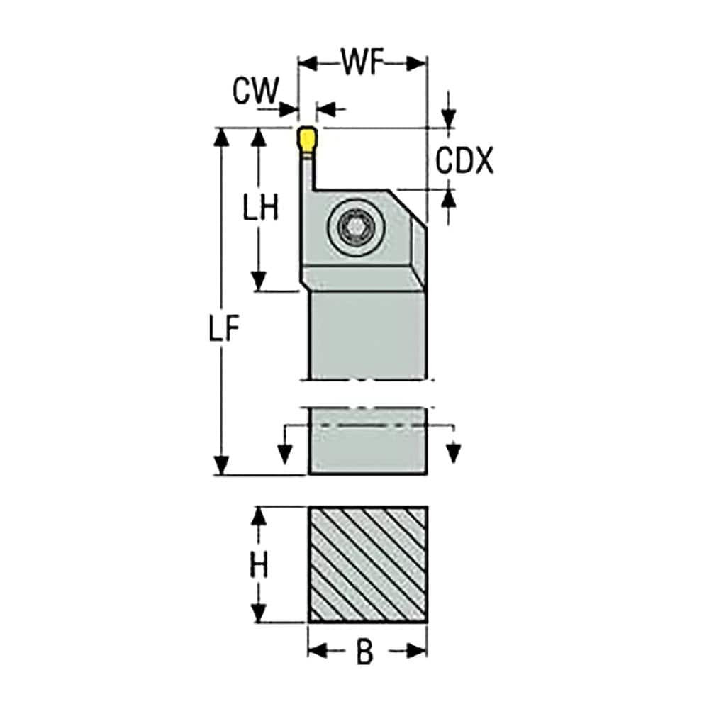 Seco 00068786 25mm Max Depth, 5mm Min Width, External Left Hand Indexable Grooving Toolholder