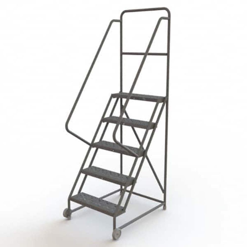 TRI-ARC KDTF105246 Steel Tilt & Roll Rolling Ladder: 5 Step