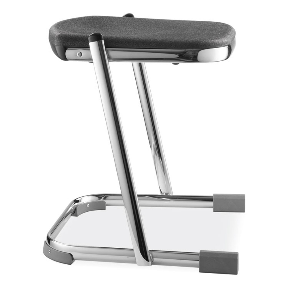 NATIONAL PUBLIC SEATING NPS® 6618 6600 Series Elephant Z-Stool, Backless, Supports Up to 500lb, 18" Seat Height, Black Seat, Chrome Frame