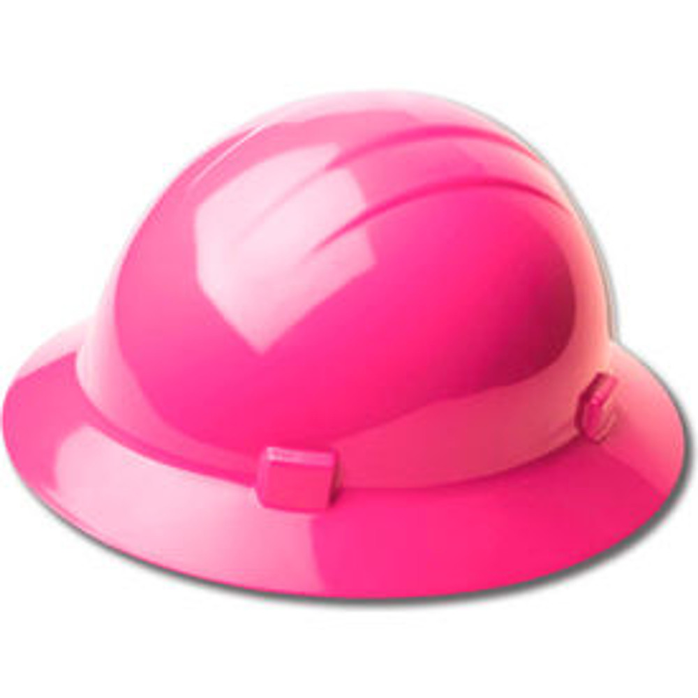 Erb Industries Inc ERB® Americana® Full Brim Hard Hat 4-Point Ratchet Suspension Hi-Viz Pink p/n WEL19199HP