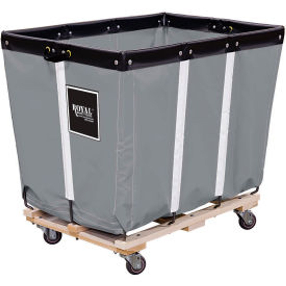 Royal Basket Trucks Inc. Royal Basket Trucks® 12 BU-Standard-Duty Basket Truck - Vinyl Liner - 4 Swivel Casters-Gray p/n R12-GGW-PMA-3UNN