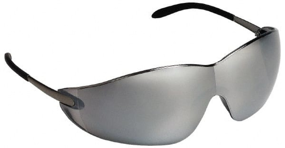 MCR Safety S2117 Safety Glass: Scratch-Resistant, Polycarbonate, Silver Mirror Lenses, Frameless, UV Protection