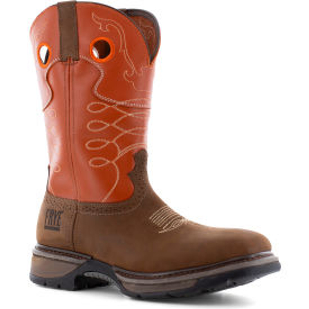 Warson Brands Inc. Frye Supply Safety-Crafted Western Work Boots Steel Toe Size 13W Brown/Burnt Orange p/n FR40102-W-13.0