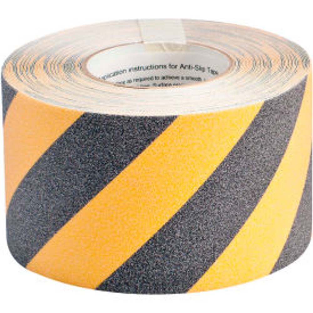 Brady Worldwide Inc Brady® 78149 Anti-Slip Black/Yellow Striped Tape Roll 4"" x 60 Feet p/n 78149