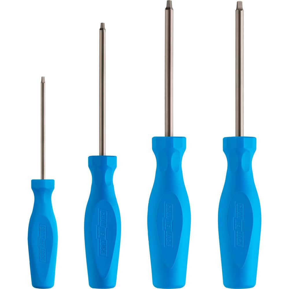 Channellock SQ-4H Screwdriver Sets; Screwdriver Types Included: Square Recess ; Container Type: Clamshell ; Tether Style: Not Tether Capable ; Number Of Pieces: 4 ; Insulated: No