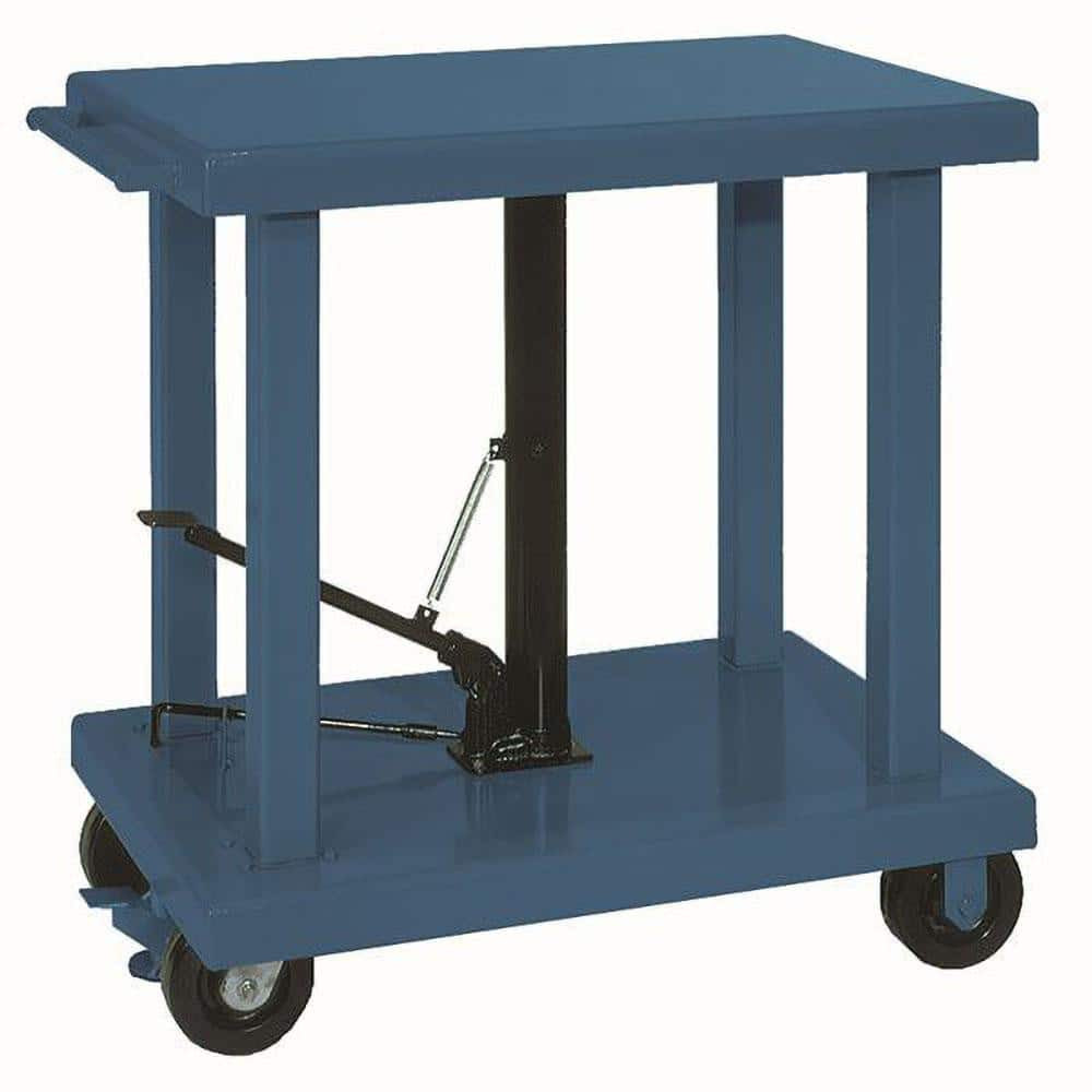 Wesco Industrial Products 260062 Mobile Hand Lift Table: 2,000 lb Capacity, 30.5 to 47.5" Lift Height, 24" Platform Width, 36" Platform Length