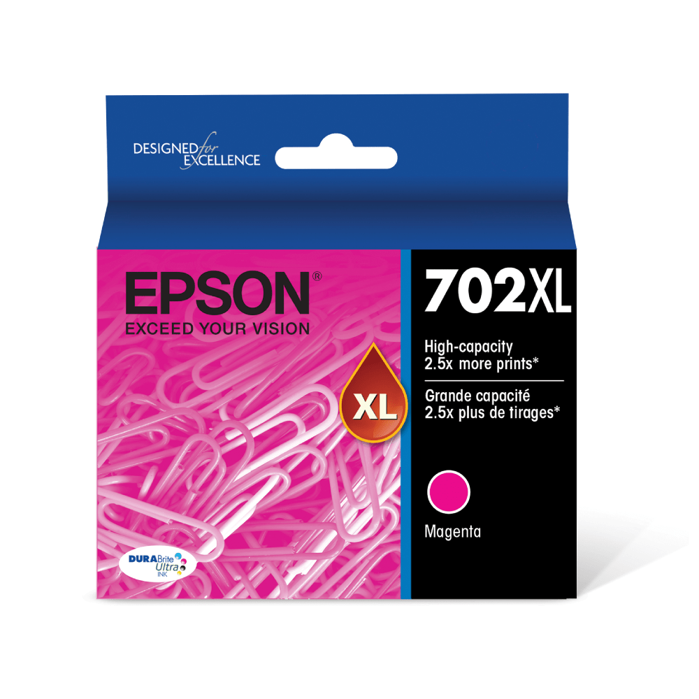 EPSON AMERICA INC. T702XL320-S Epson 702XL DuraBrite Magenta Ultra-High-Yield Ink Cartridge, T702XL320-S