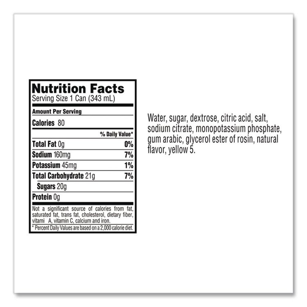 PEPSICO Gatorade® 00901 Thirst Quencher Can, Lemon-Lime, 11.6oz Can, 24/Carton