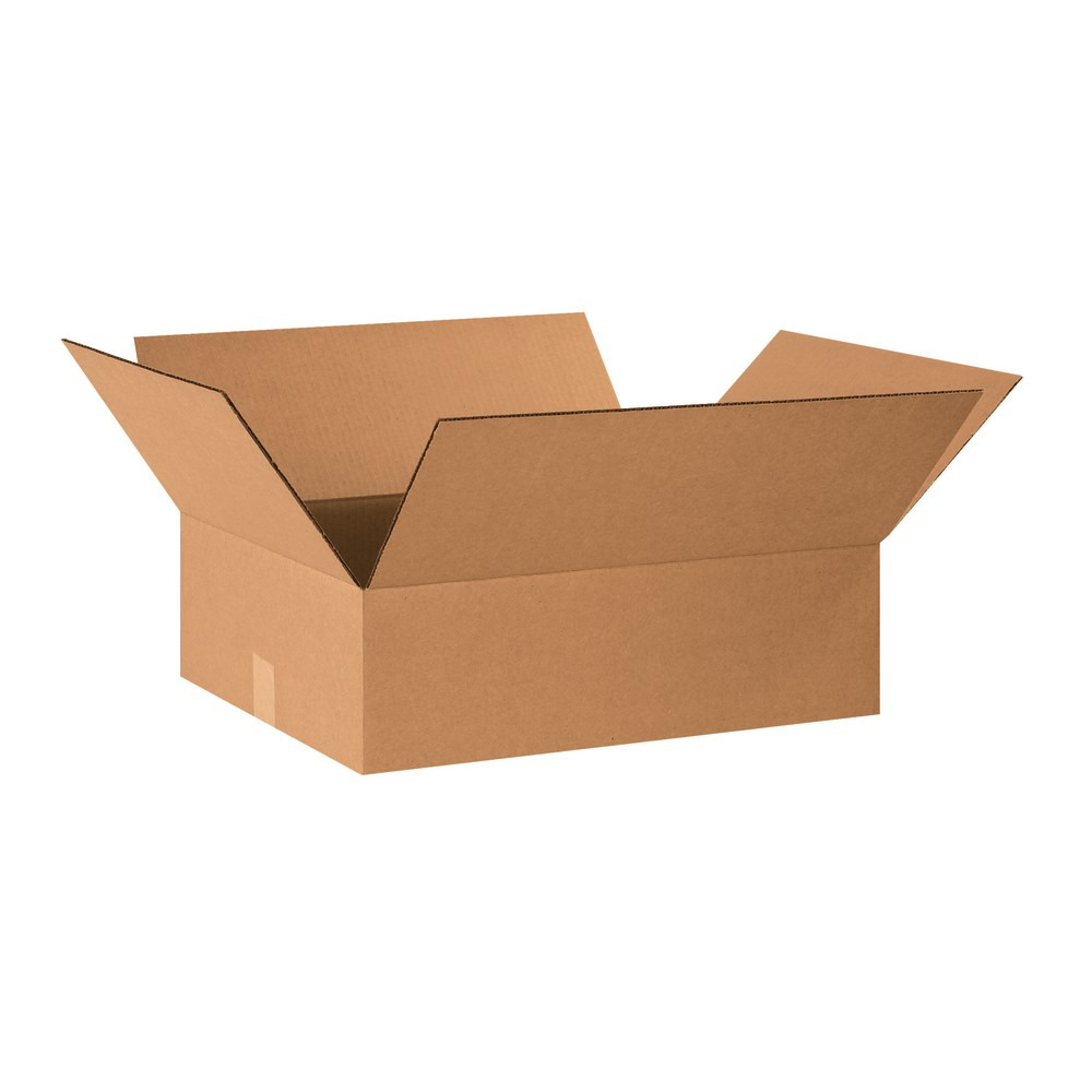 B O X MANAGEMENT, INC. Partners Brand 20166  Flat Corrugated Boxes, 20in x 16in x 6in, Pack Of 25