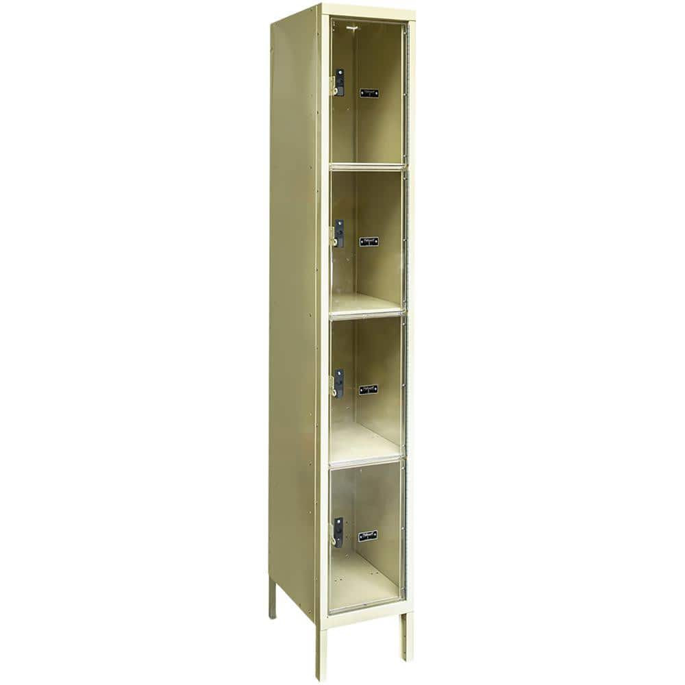 Hallowell USVP1288-4PT Lockers; Locker Style: Horizontal ; Locker Configuration: 1-Wide ; Assembled: No ; Shelf Capacity: 0 ; Handle Type: Pull ; Locker Material: Steel