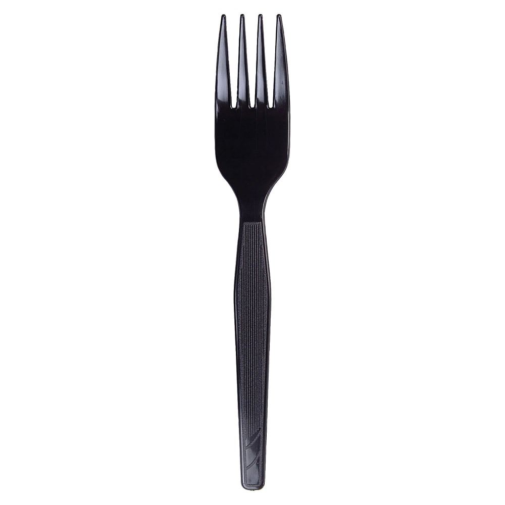 DIXIE FOODS Dixie FM507CT  Medium-weight Disposable Forks Grab-N-Go by GP Pro - 100 / Box - 10/Carton - Fork - 1000 x Fork - Black