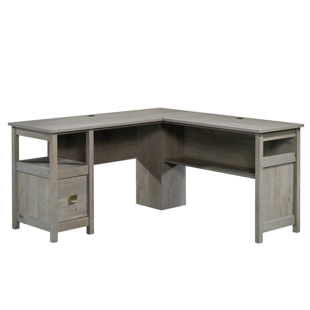 SAUDER WOODWORKING CO. Sauder 422878  Cannery Bridge 59inW L-Shaped Computer Desk, Mystic Oak