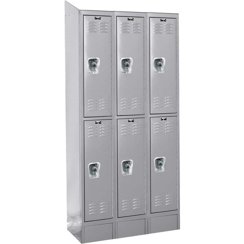 Hallowell URB3258-2ASB-PL Lockers; Locker Style: Horizontal ; Locker Configuration: 3-Wide ; Assembled: Yes ; Shelf Capacity: 0 ; Handle Type: Recessed ; Locker Material: Steel