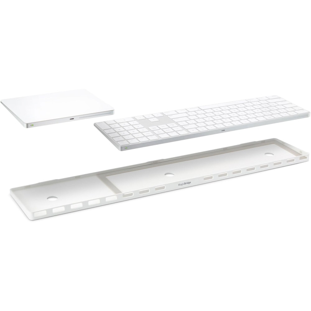 TWELVE SOUTH LLC 12-2024 Twelve South MagicBridge Keyboard/Trackpad Holder - 24in x 5in x - Polycarbonate, Silicone - 1 - White