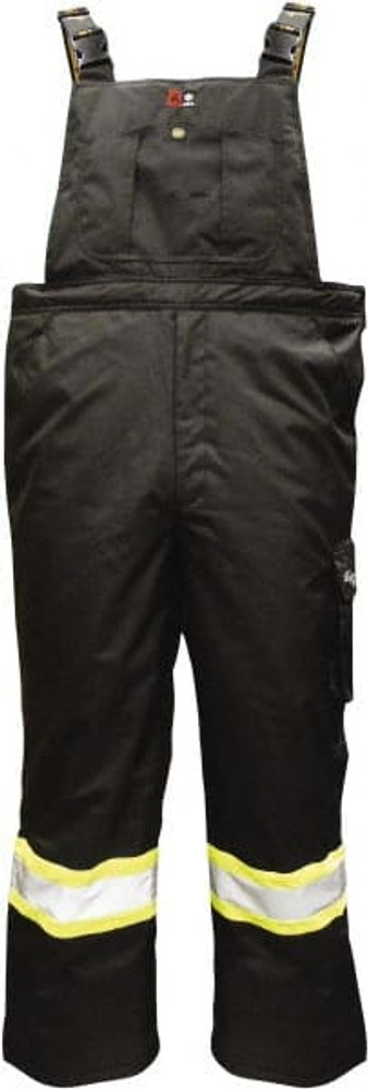 Viking 3957FRP-XXXXL Bib Overalls: Size 4XL, ANSI/ISEA 107-2015 Class E, Black, Polyester