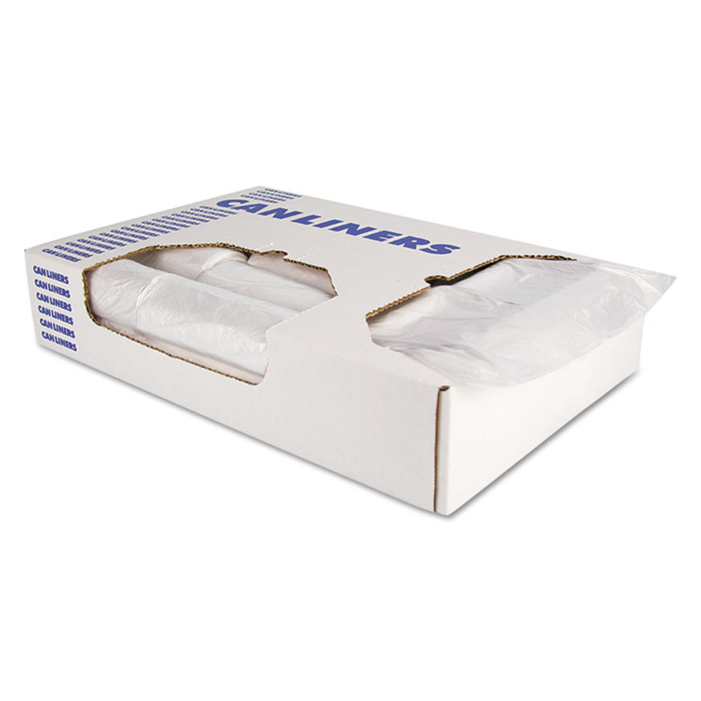 HERITAGE Z4833RNR01 High-Density Waste Can Liners, 16 gal, 6 mic, 24" x 33", Natural, 50 Bags/Roll, 20 Rolls/Carton
