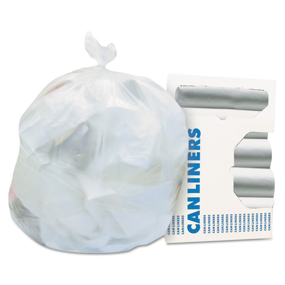 HERITAGE Z4833RNR01 High-Density Waste Can Liners, 16 gal, 6 mic, 24" x 33", Natural, 50 Bags/Roll, 20 Rolls/Carton