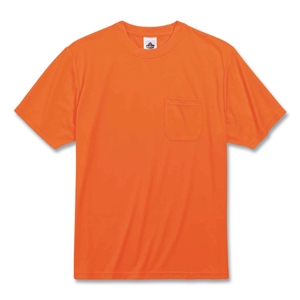 TENACIOUS HOLDINGS, INC. ergodyne® 21568 GloWear 8089 Non-Certified Hi-Vis T-Shirt, Polyester, 4X-Large, Orange