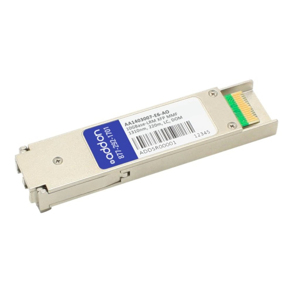 ADD-ON COMPUTER PERIPHERALS, INC. AddOn AA1403007-E6-AO  - XFP transceiver module (equivalent to: Avaya/Nortel AA1403007-E6) - 10GbE - 10GBase-LRM - LC multi-mode - up to 722 ft - 1310 nm - TAA Compliant - for Avaya Ethernet Routing Switch 4524, 4526