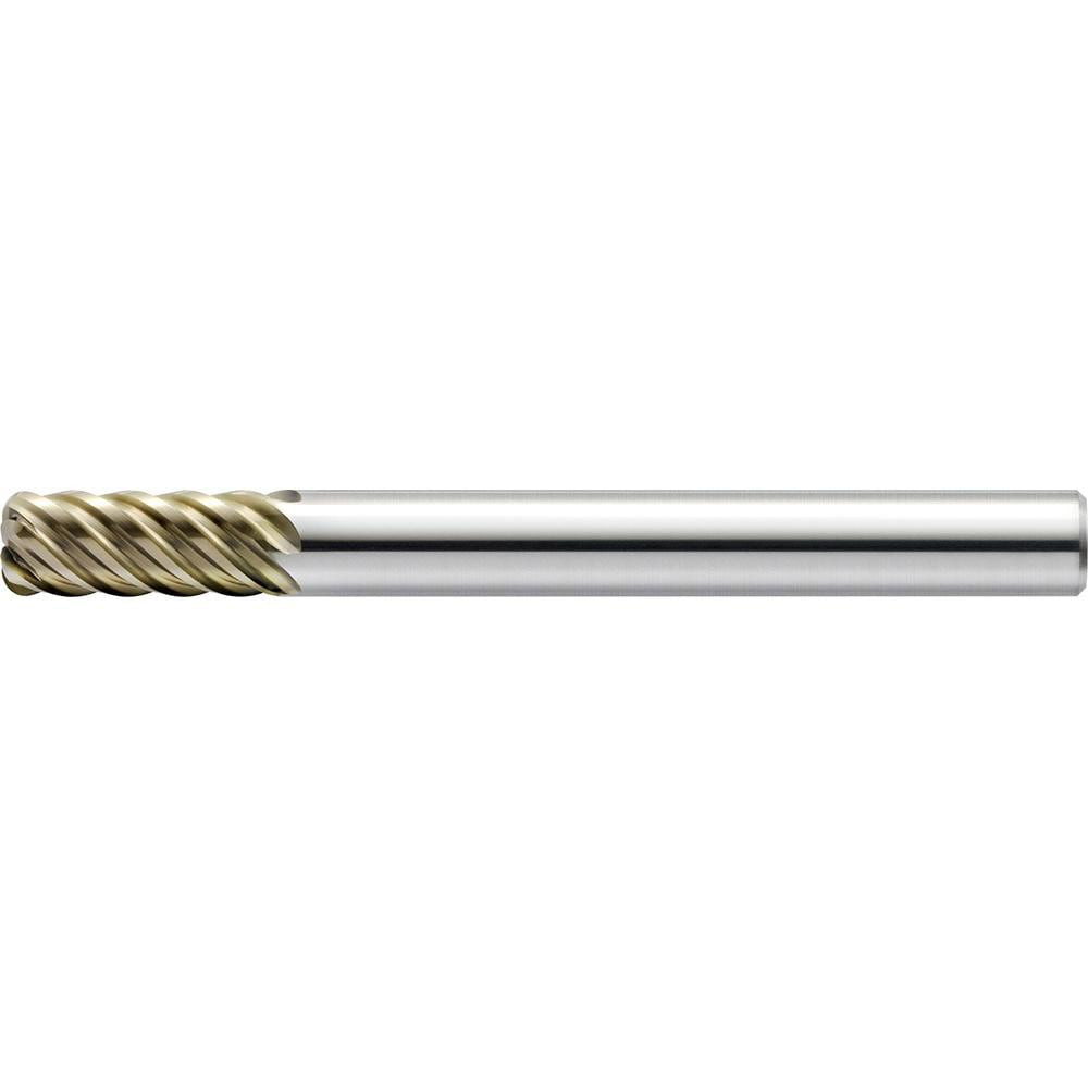 US Union Tool 2151024 Corner Radius End Mill: 8.00 mm Dia, 19.00 mm LOC, 45 deg Helix, Hardmax Coated, Corner Radius End, Centercutting Series HMERS