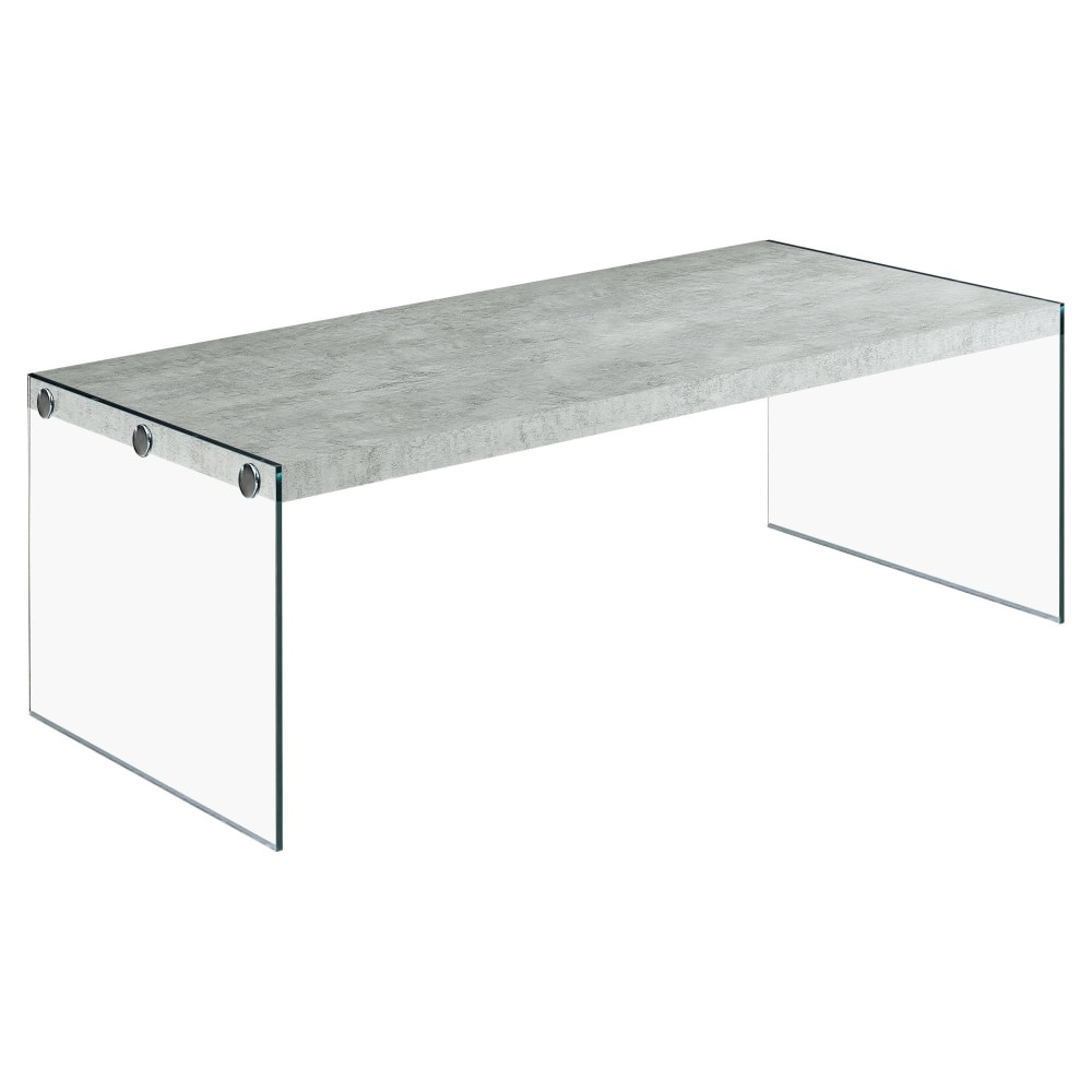 MONARCH PRODUCTS Monarch Specialties I 3230  Rachel Coffee Table, 16-1/4inH x 44inW x 22inD, Light Gray