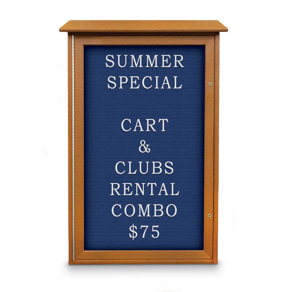 United Visual Products UVSD4226LB-CEDA Enclosed Letter Board: 42" Wide, 26" High, Laminate, Blue