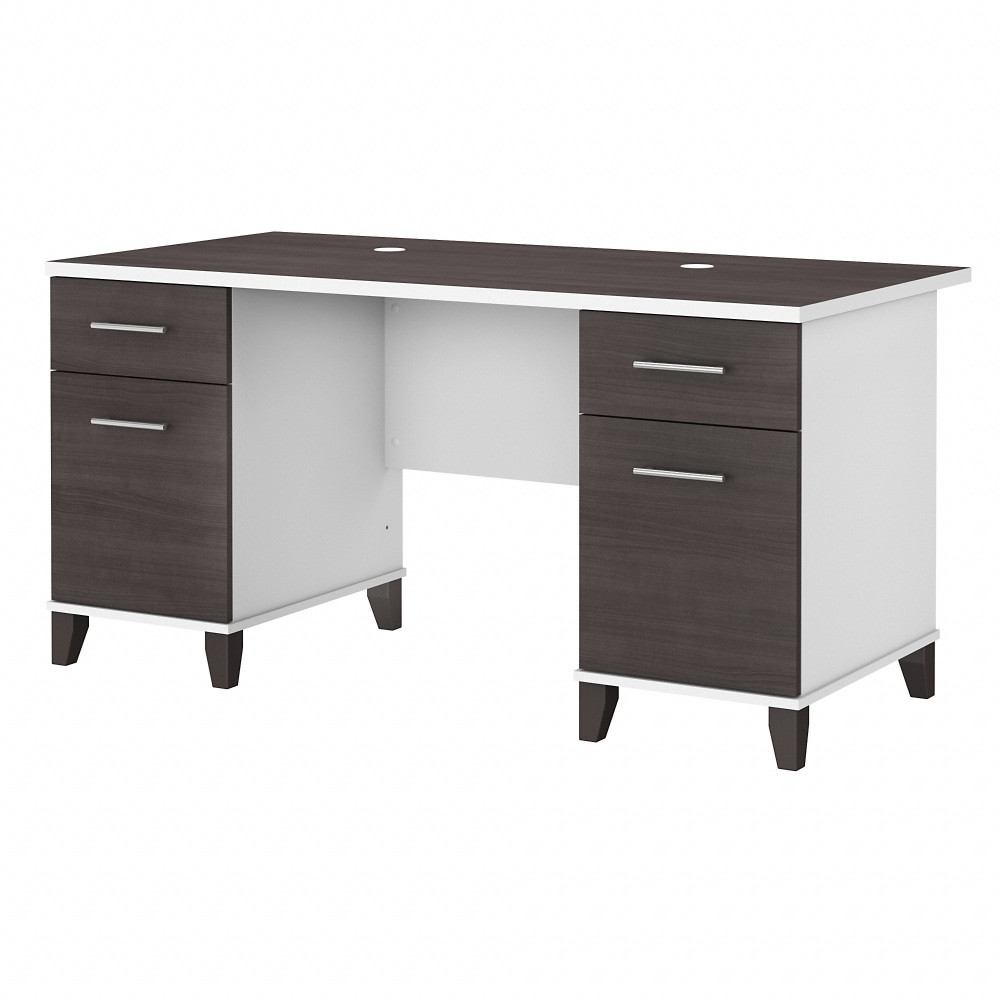 BUSH INDUSTRIES INC. WC81028K Bush Business Furniture Somerset 60inW Office Computer Desk With Drawers, Storm Gray/White, Standard Delivery
