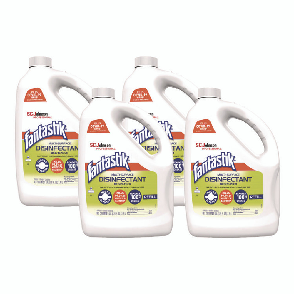 SC JOHNSON Fantastik® 311930 Multi-Surface Disinfectant Degreaser, Pleasant Scent, 1 Gallon Bottle, 4/Carton