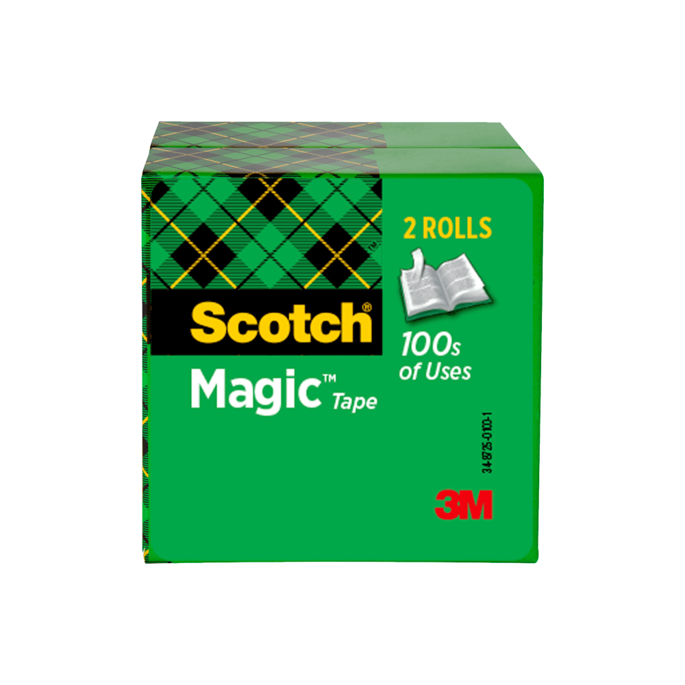 3M CO Scotch 810-2P34-72  Magic Tape, Invisible, 3/4 in x 2592 in, 2 Tape Rolls, Clear, Home Office and School Supplies