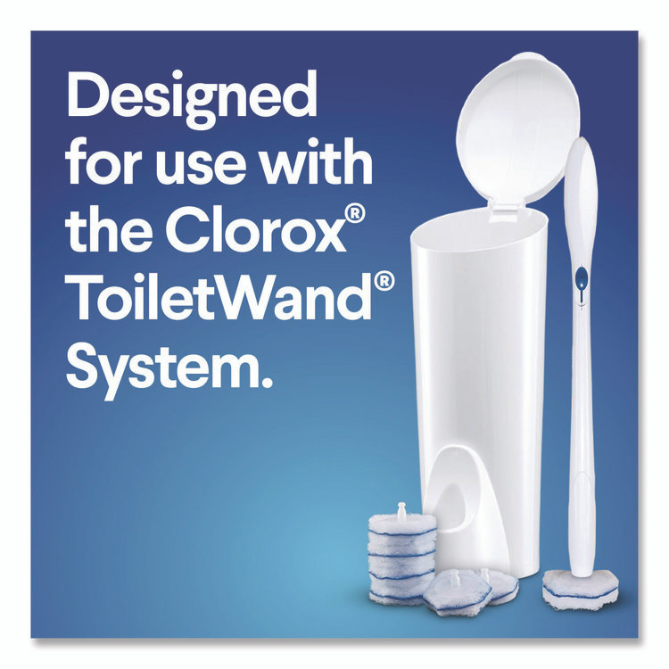 CLOROX SALES CO. 31620 ToiletWand Toilet Cleaning Refills, Toilet Cleaning Scrubbing Pads, Blue/White, 10/Pack, 6 Packs/Carton