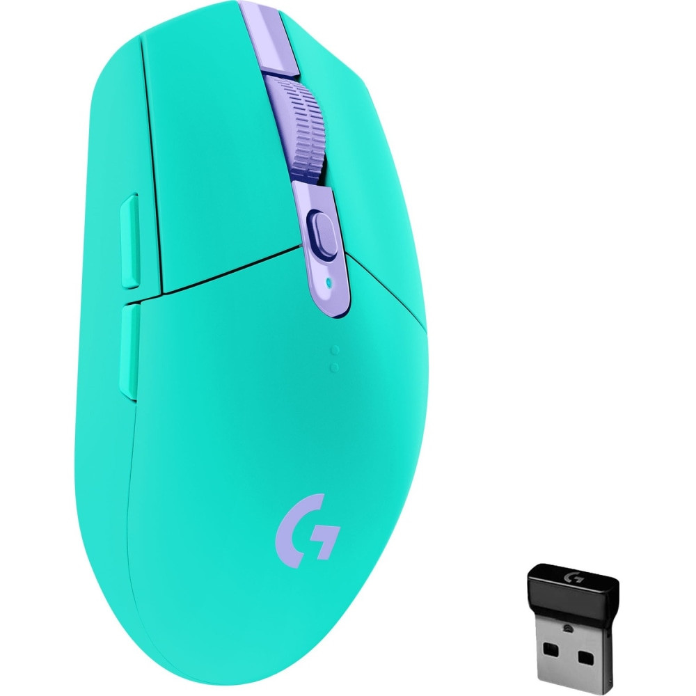 LOGITECH 910-006376  G305 LIGHTSPEED Wireless Gaming Mouse - Optical - Wireless - 2.40 GHz - Mint - USB Type A - 12000 dpi - 6 Programmable Button(s)