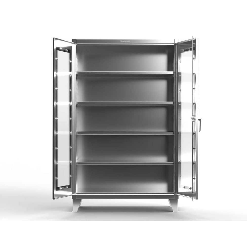 Strong Hold 45-LD-243SS Storage Cabinets; Cabinet Type: Visible ; Cabinet Material: Stainless Steel ; Width (Inch): 48in ; Depth (Inch): 24in ; Cabinet Door Style: Clearview ; Height (Inch): 66in