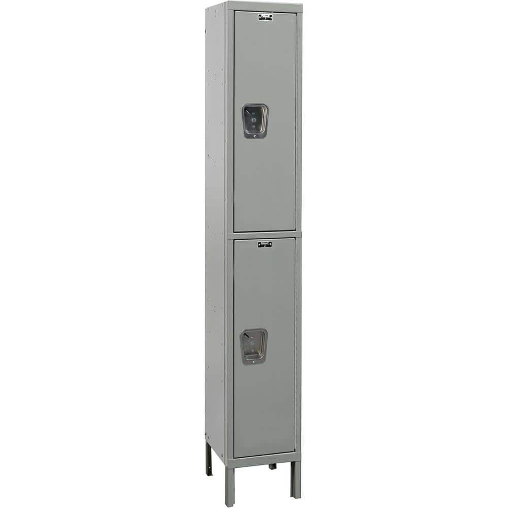 Hallowell UY1518-2A-HG Lockers; Locker Style: Horizontal ; Locker Configuration: 1-Wide ; Assembled: Yes ; Shelf Capacity: 0 ; Handle Type: Recessed ; Locker Material: Steel