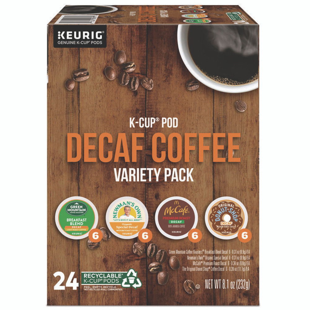 KEURIG DR PEPPER Green Mountain Coffee® 9977 Decaf Variety Coffee K-Cups, Assorted Flavors, 0.38 oz K-Cup, 24/Box