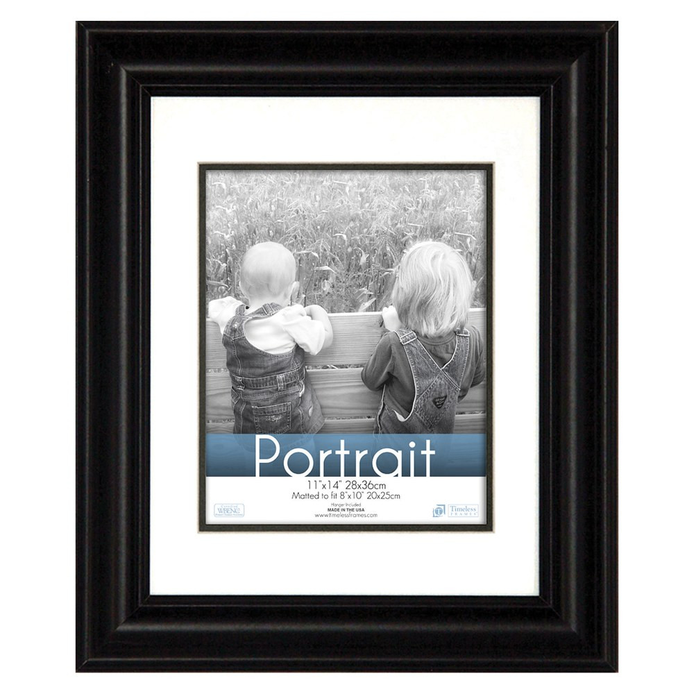 SUPER COIL, INC. Timeless Frames 45141 Amanti Art Rectangular Wood Picture Frame, 21in x 25in With Mat, Lucie Black