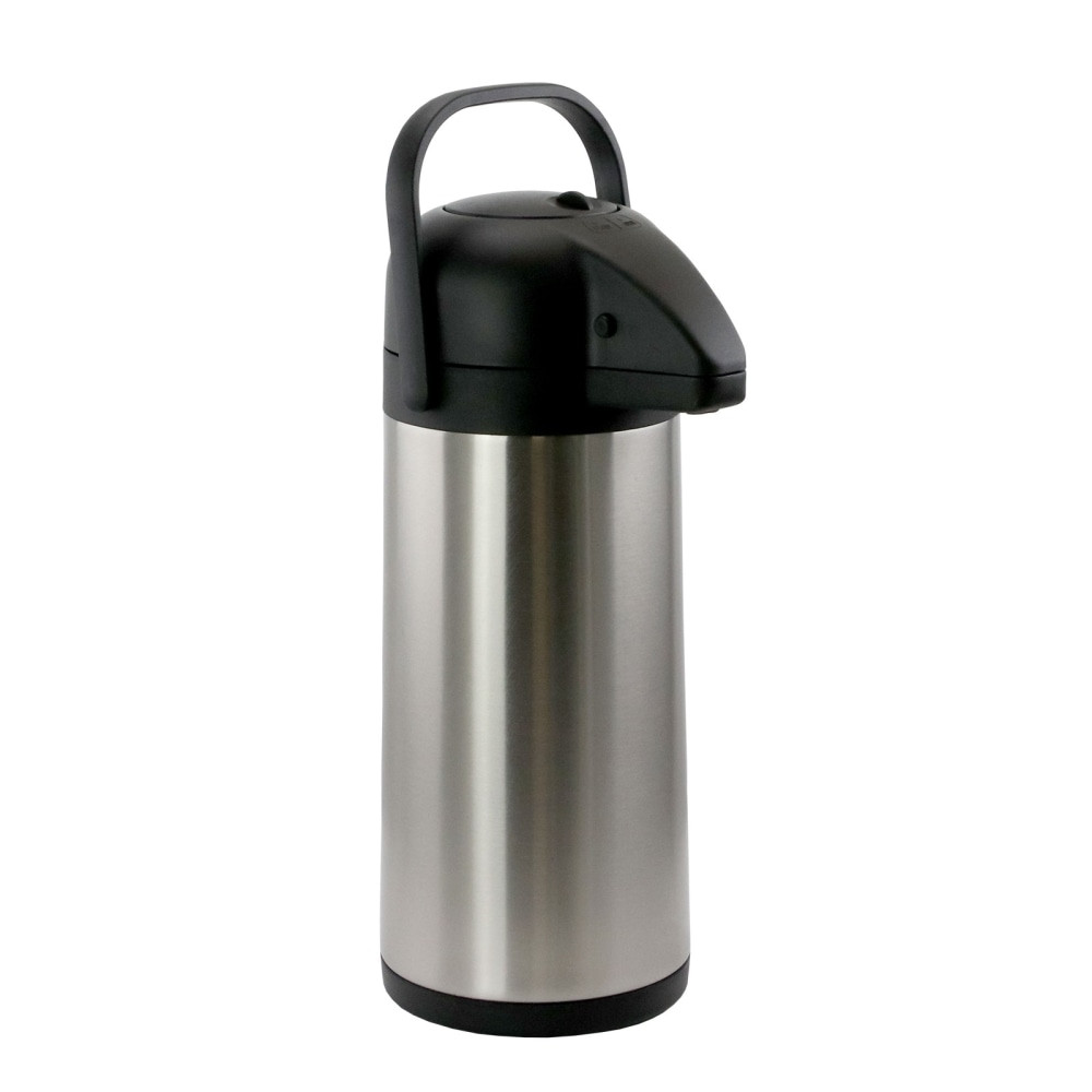 MEGAGOODS, INC. MegaChef 995111992M  3 L Stainless-Steel Airpot Hot Water Dispenser for Coffee and Tea, 5 1/2in Handle, Silver/Black