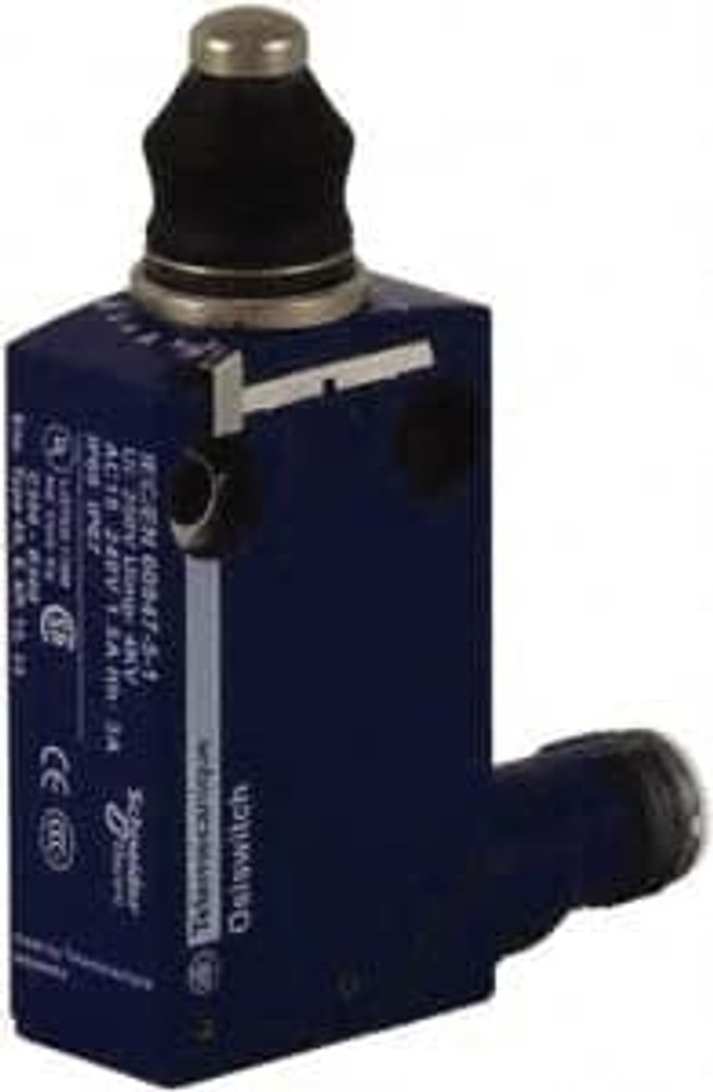 Telemecanique Sensors XCMD2111M12 General Purpose Limit Switch: SP, NC, End Plunger, Top